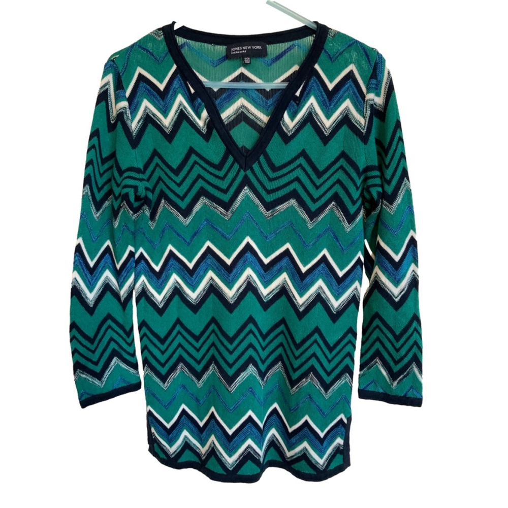 Jones New York Sweater Green Blue Women's Size Small